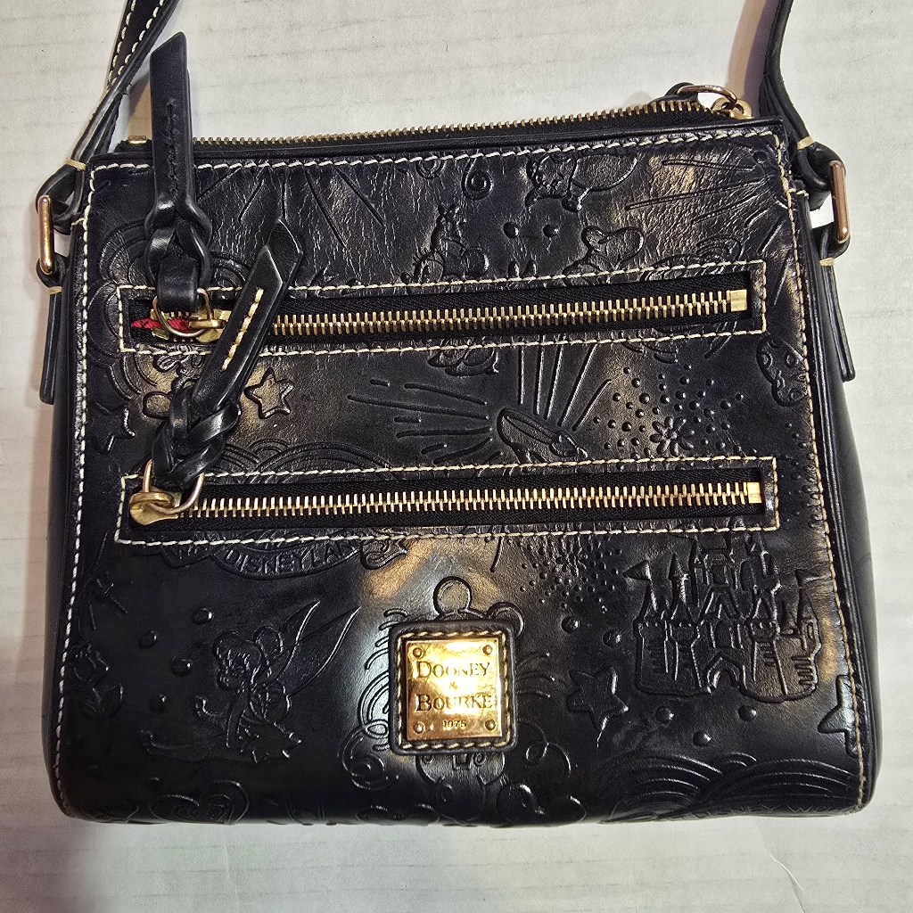 Dooney & Bourke Disney Parks Embossed Black Leather Crossbody